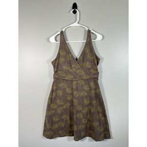 Patagonia Dress Womens Brown Green Floral Margot‎ Organic Cotton Stretch Outdoor